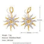 51.2 mm gold plated and silver-finish sunburst drop dimensions and weight