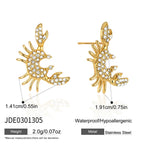 Crab stud earrings with clear stone settings