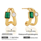 Double hoop earring size diagram showing 2.37 cm height and 1.53 cm width