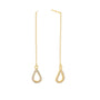 Gold Plated 925 Sterling Silver Teardrop Zirconia Threader Earrings — front view of matching threaders