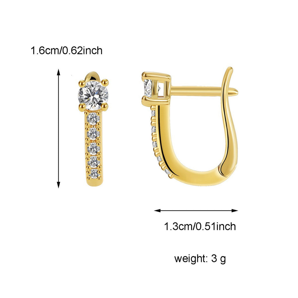zirconia huggie earrings with 16 by 13 mm dimensions and 3 g weight