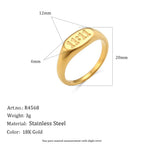 11:11 signet ring dimensions with 12 by 6 mm face and 3 g listed weight