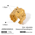 Gold-Tone Sculptural Flower Stainless Steel Ring Collection — wholesale view 5