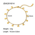 Beaded disc anklet with length and size guide
