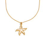 Ivory enamel starfish pendant necklace front view