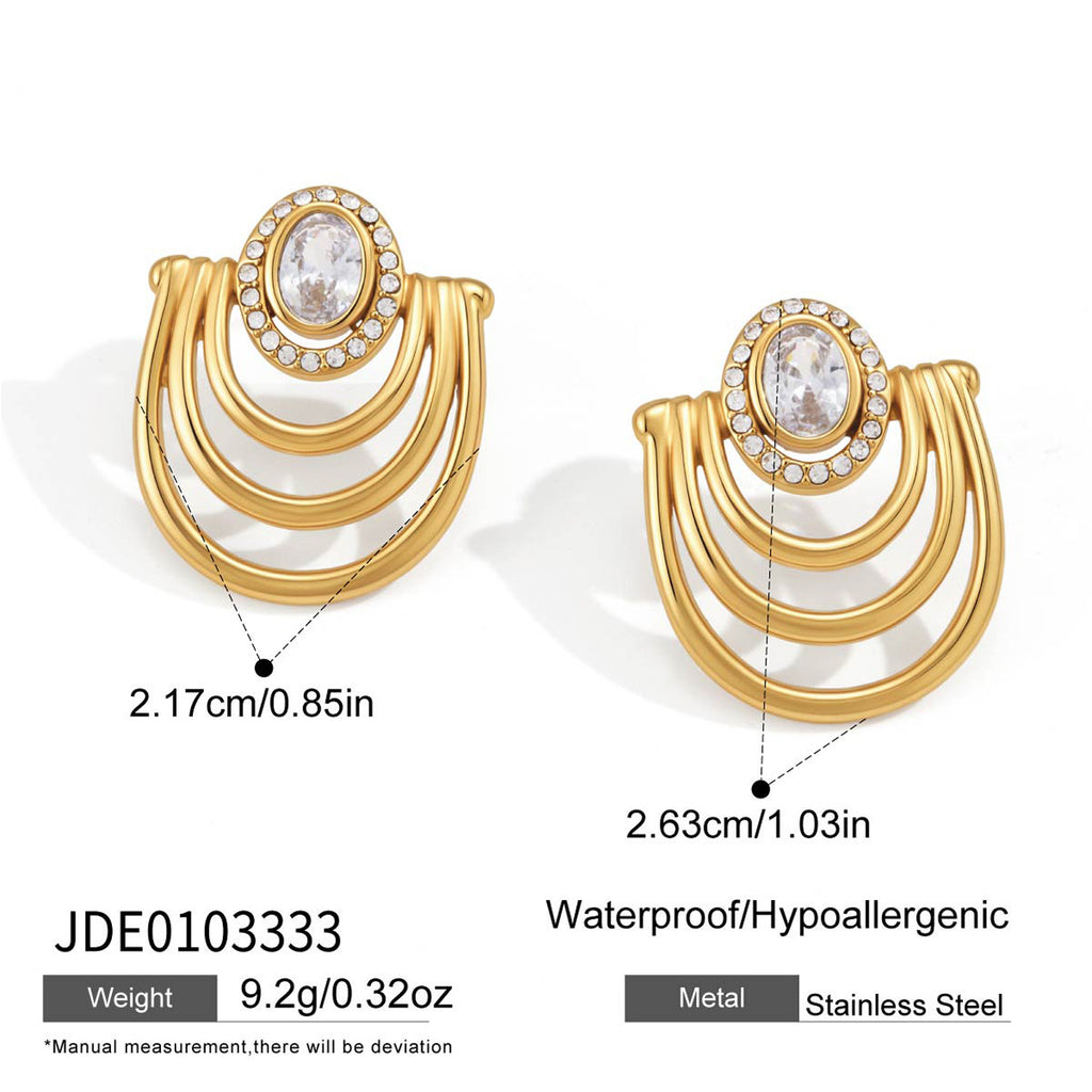 Arc earring dimensions and stainless steel reference