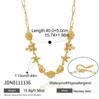 Shell and starfish necklace with extension chain measurement
