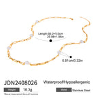 Pearl-Look Beaded Stainless Steel Necklace Collection variant reference