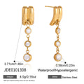 Stainless steel triple-drop earring measurement image