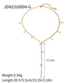 Fine lariat necklace and drop measurements