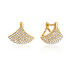 Rhinestone fan earrings front and side