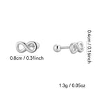infinity stud dimensions and 1.3 g listed pair weight