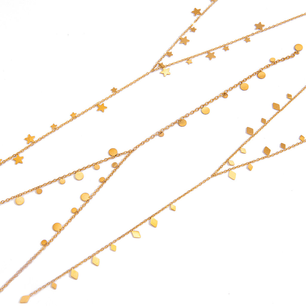 Close-up of the three repeating charm patterns