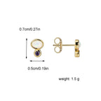 7 by 5 mm opal and purple stone stud dimensions and weight