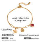 Gold Plated Stainless Steel Ocean Charm Bracelet Collection — scale reference