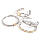 Two-Tone Stainless Steel Open Cuff Bracelet Collection — alternate angle