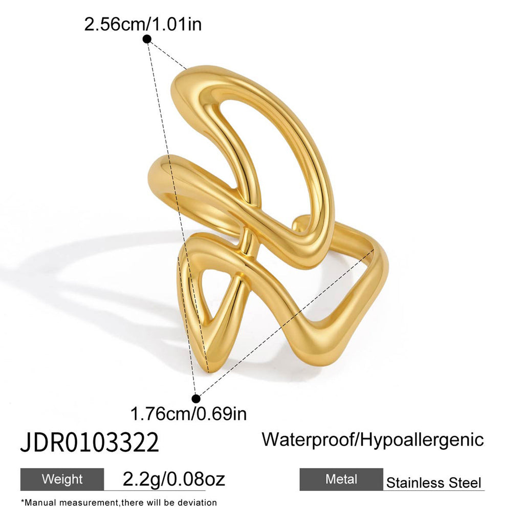 Abstract open ring front height and band measurement