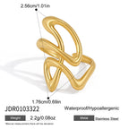 Abstract open ring front height and band measurement