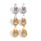 Polished oval link earrings in three finish options