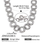 Square-link necklace with adjustable extension