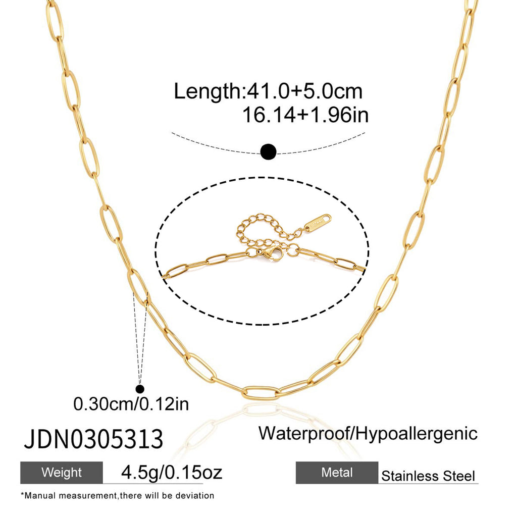 Paperclip chain with width and length measurements