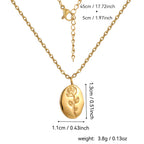 rose pendant dimensions with 45 plus 5 cm chain and 3.8 g weight