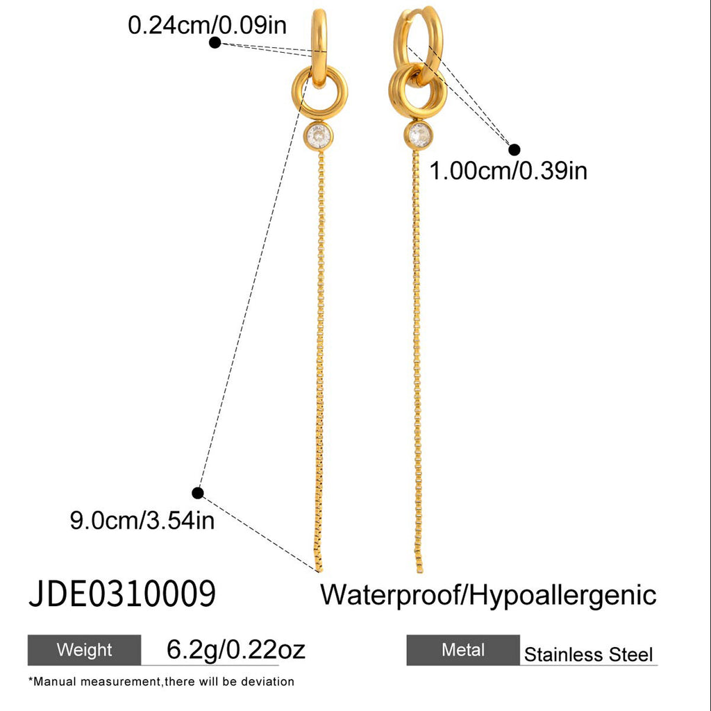 Gold-Tone Pearl-Look Tassel Stainless Steel Hoop Earrings variant reference