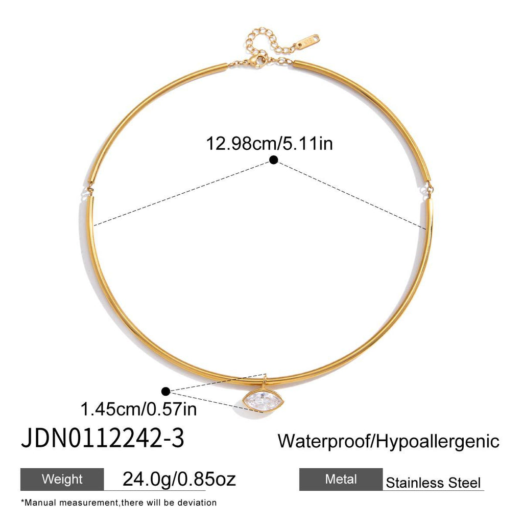 Slim collar necklace with center accent