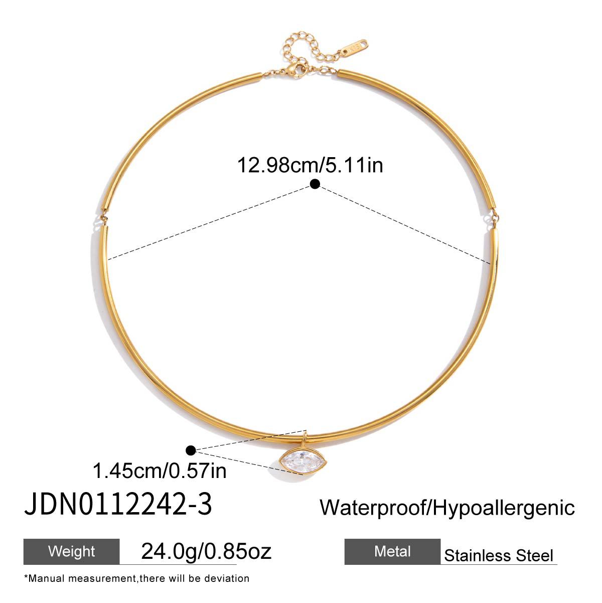 Slim collar necklace with center accent