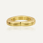 front view of gold plated brass heart outline ring
