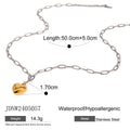 Mixed-Finish Sculptural Heart Stainless Steel Necklace Collection — wholesale view 5