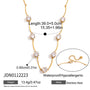 Bar and stone necklace with length and extender annotations