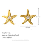 40.7 mm pearl starfish stud earring dimensions and weight details