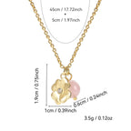 pink quartz floral necklace dimensions and supplier-listed 45 plus 5 cm length