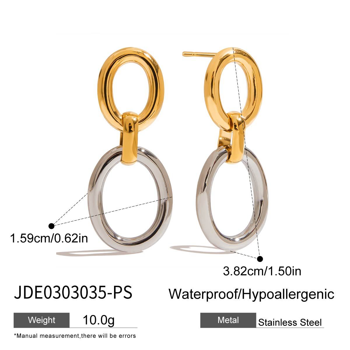 Stainless Steel Geometric Drop Earring Collection – product view 7