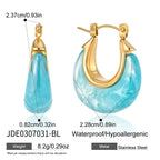 Blue marbled resin crescent hoop dimensions