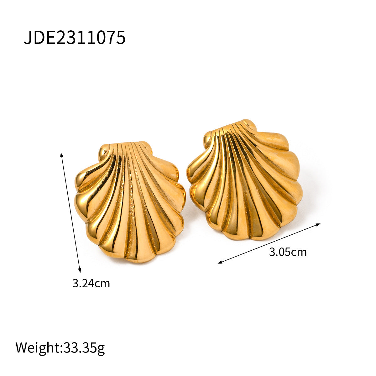 Gold-Tone Stainless Steel Shell and Spiral Stud Earring Collection — additional style