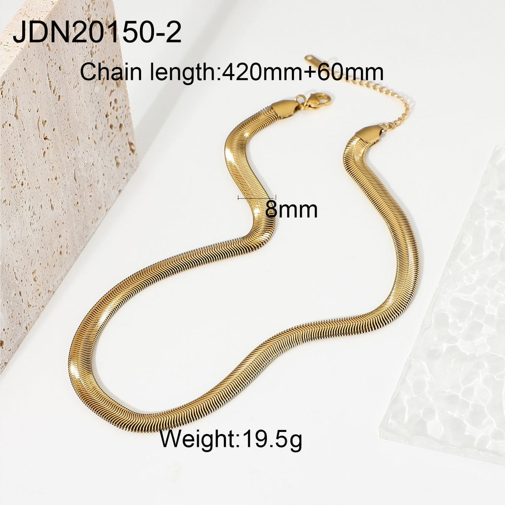 Gold-Tone Pearl-Look Stainless Steel Necklace Collection construction detail