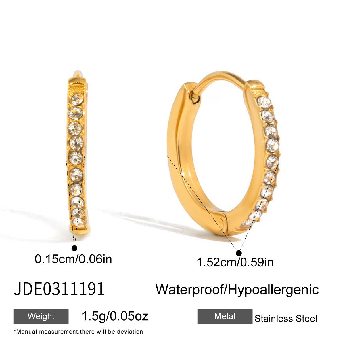 Small single-row rhinestone hoop dimensions