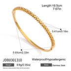 Continuous clear accent row stainless steel bangle