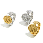 group view of gold, silver-finish and two-tone celestial relief rings