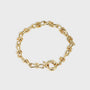 isolated gold plated brass chain bracelet with bow-knot link wraps