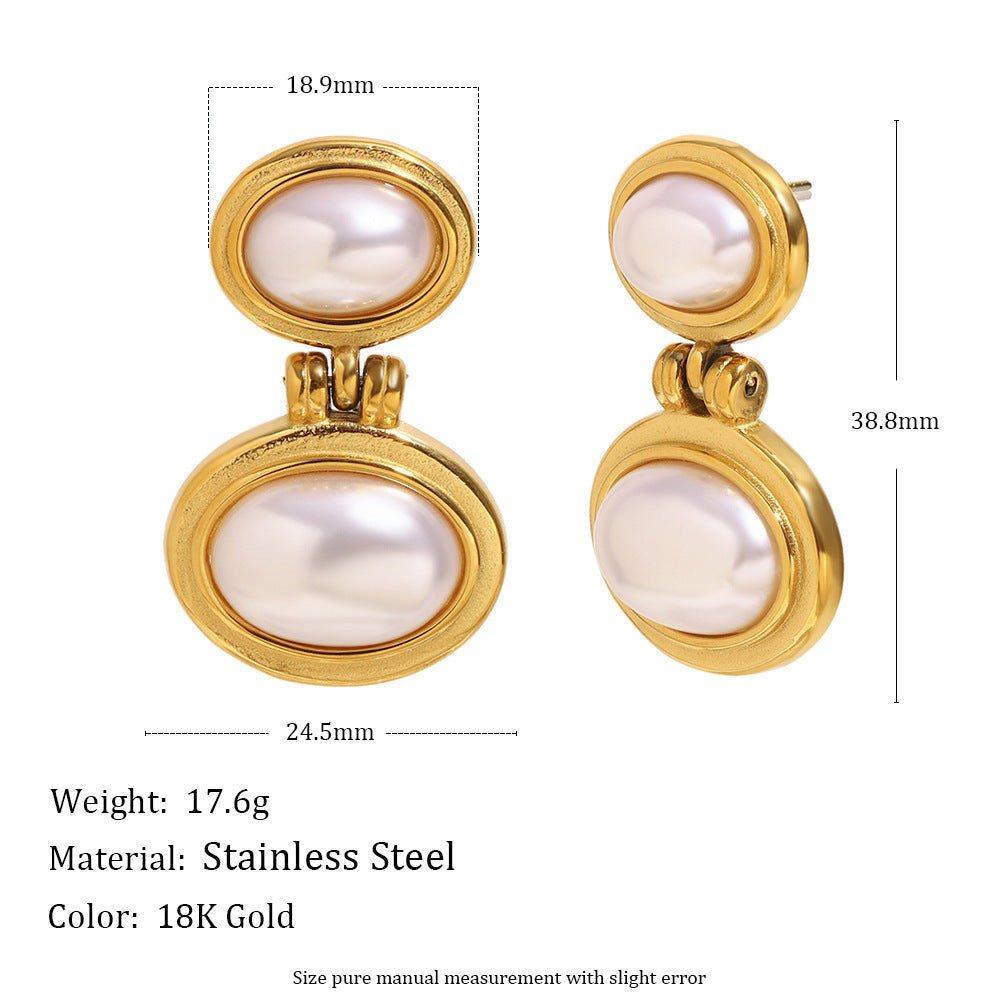 38.8 mm imitation pearl drop earring dimensions and weight