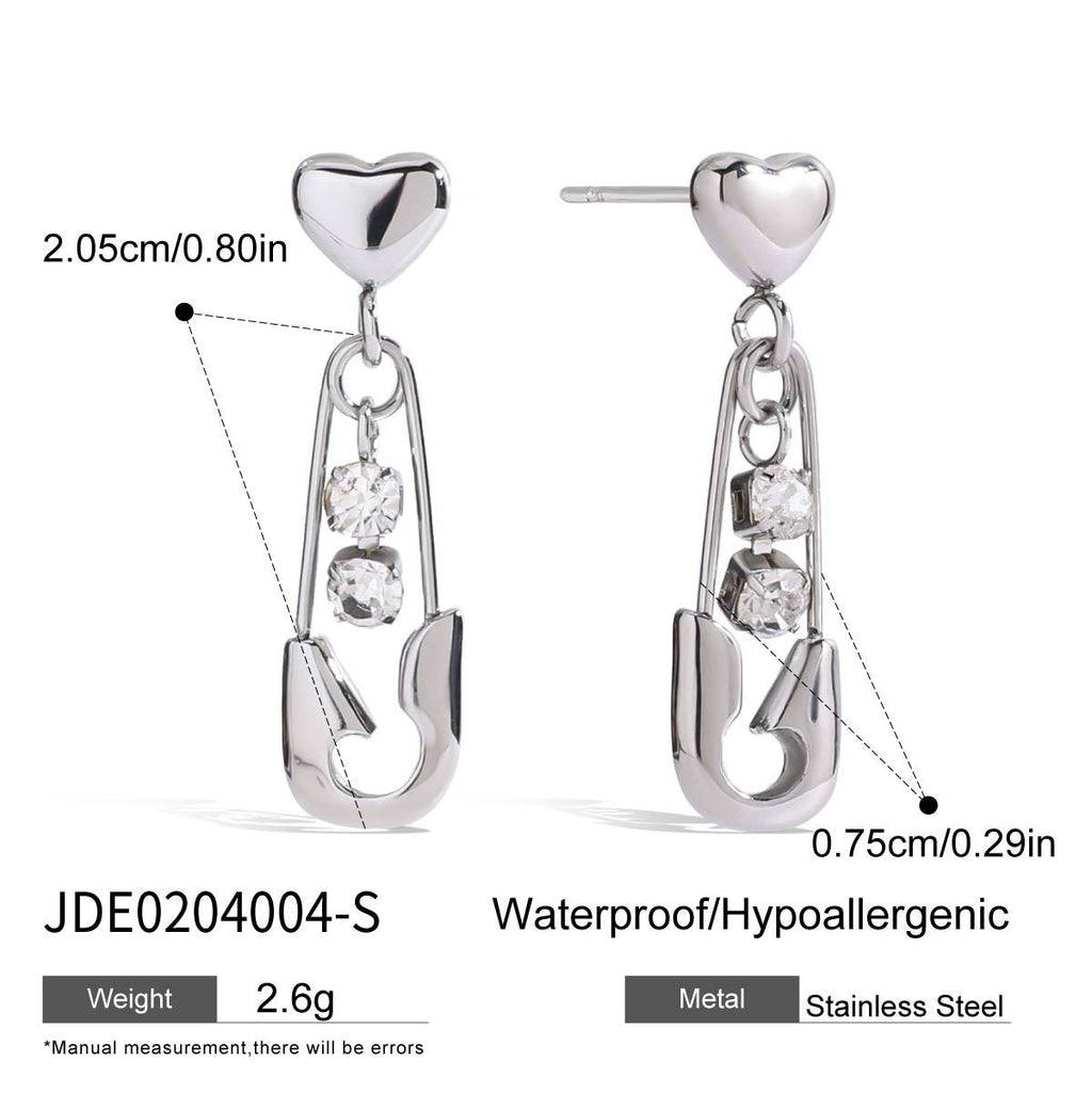 Pink Clear-Stone Stainless Steel Hoop Earring Collection material reference