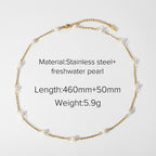 Gold-Tone Pearl-Look Stainless Steel Necklace Collection variant reference