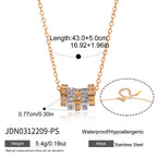 Multicolor cube necklace length and extender details