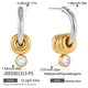 Silver-tone open hoops with gold-tone rings and clear drops
