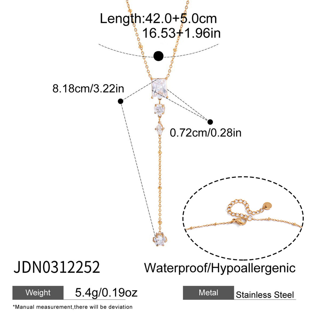 Gold-Tone Clear Accent Stainless Steel Necklace Collection variant style view