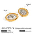 Two-Tone Oval Dome Stainless Steel Stud Earrings – product view 5