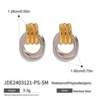 Stainless Steel Interlocking Loop Stud Earrings in Two Finishes variant reference